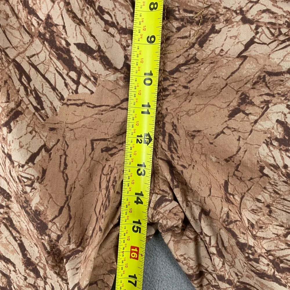 Levi Strauss Signature Mens Cargo Shorts Brown Marble Rock Print XL Elastic Wais